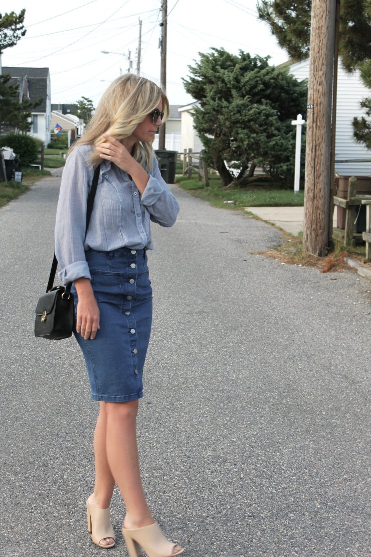 What to Wear | With a Denim Skirt - Not Another Blonde